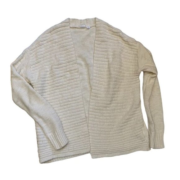 Gap Open Front Cardigan Off White Ribbed Front Sz Medium - Picture 7 of 8